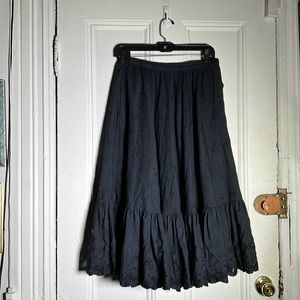 Vintage black eyelet skirt
